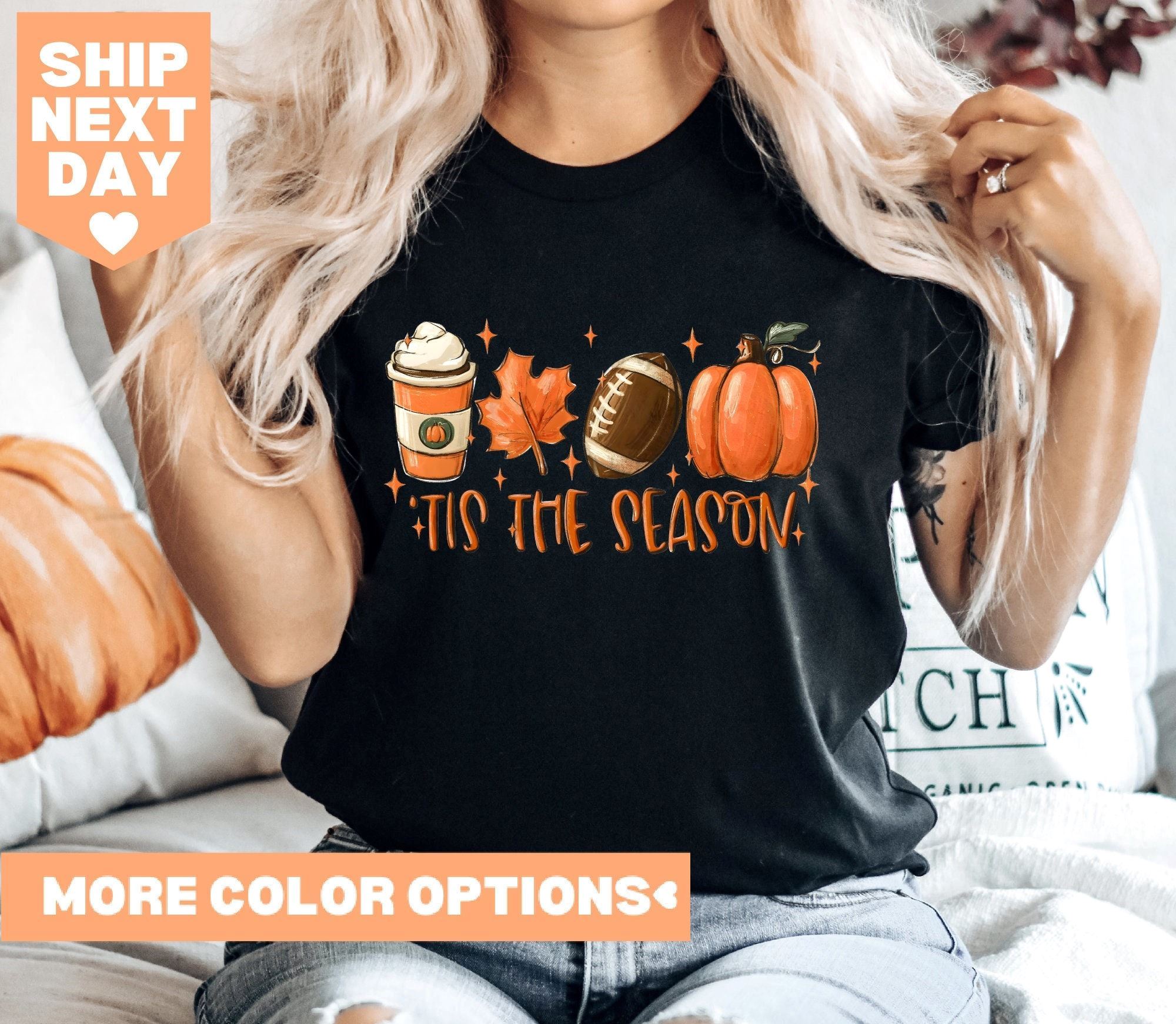 Tis The Season Shirt Fall Pumpkin Shirt Football Shirts For - Etsy
